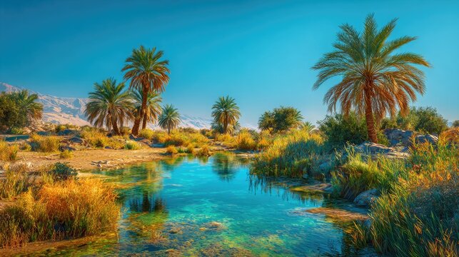 Tranquil oasis exploration desert landscape nature photography vibrant ecosystem aerial view serenity and reflection
