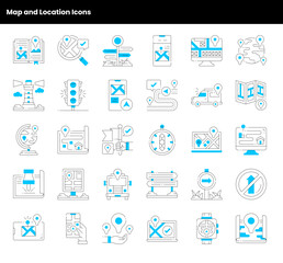 Map and Location Icons Set