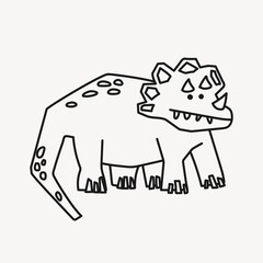 Hand drawn triceratops, dinosaur clipart