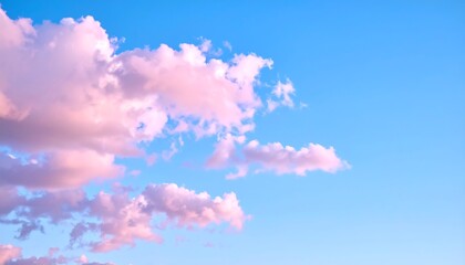 Pink clouds on a vibrant blue sky