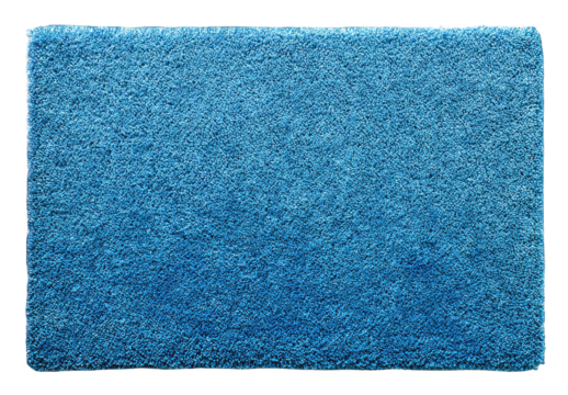 Close-up of a textured, vibrant blue rug