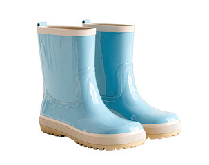 Light-blue waterproof boots