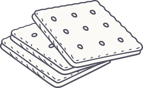 Crispy Cracker Snack Illustration for Food Packaging and Advertising. Golden Baked Crackers with Realistic Texture for Culinary Projects. Delicious Crunchy Crackers Ideal for Menu and Recipe Designs