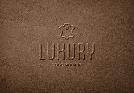 Leather Stamp Logo Mockup
