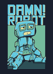 Cartoon zombie character with big smile