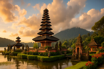 beautiful landscapes of bali island, AI Generation