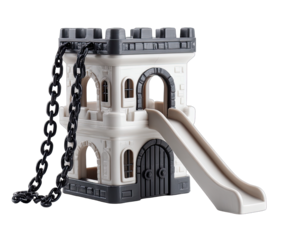 Play castle with slide and chain
