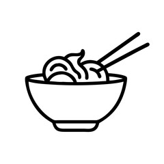 Black and White Outline Fast Food and Street Food Icons &mdash; Burger, Hot Dog, Pizza Slice, Whole Pizza, Taco, Sandwich, French Fries, Fried Chicken Drumstick, Sushi Roll, Noodles in Takeout Box, Kebab Sk