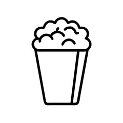 Black and White Outline Fast Food and Street Food Icons &mdash; Burger, Hot Dog, Pizza Slice, Whole Pizza, Taco, Sandwich, French Fries, Fried Chicken Drumstick, Sushi Roll, Noodles in Takeout Box, Kebab Sk