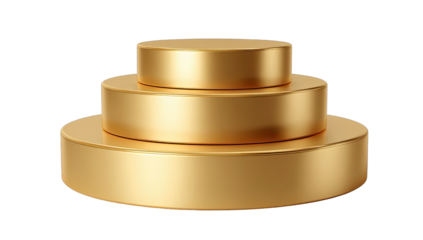 Three-tiered gold pedestal