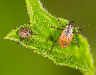 Two ticks on a leaf