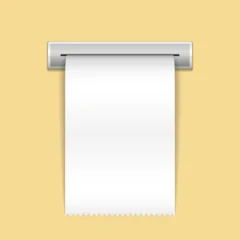 Printed sale receipt, shopping paper prints,  bill atm check vector mockup. Blank check vector template © mayrum