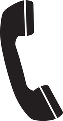 Black silhouette of a vintage telephone handset icon