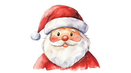 Christmas watercolor Santa Claus character cute holiday festive illustration for winter celebration greetings cards and posters