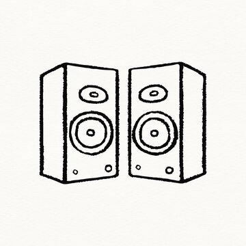 black and white speakers drawing clip art preview