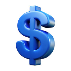 Obraz premium Threedimensional blue dollar sign symbol with a smooth plastic finish.