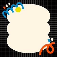 90's Memphis frame social media post, colorful shade design