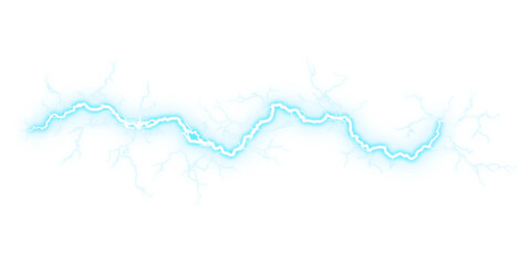 Electric spark lightning effect on transparent background. Current discharge. Flash