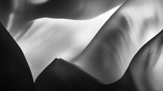Abstract flowing lines in grayscale create a soft and dynamic visual texture with depth