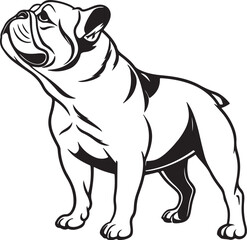 Obraz premium Bull dog vector art silhouette image