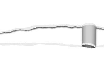 Torn paper effect isolated on transparent background with a rough edge and a curled strip, creating a sense of opening or reveal
