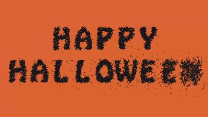 Halloween Title Card: 'Happy Halloween' with Solid Orange Background