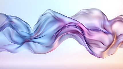 Fototapeta premium Flowing abstract smoke waves in pastel blue and pink colors creating ethereal dynamic movement against light background, suitable for modern design projects.