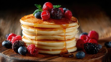 pancakes with fresh berries