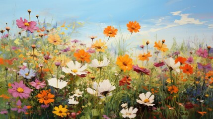 Summer nature flowers garden landscape