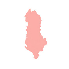 Albania outline vector map in soft pastel pink silhouette