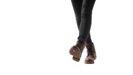 Confident figure in brown boots, created with AI, PNG