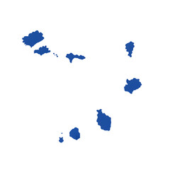 Fototapeta premium Navy blue Cape Verde islands map with simplified layout