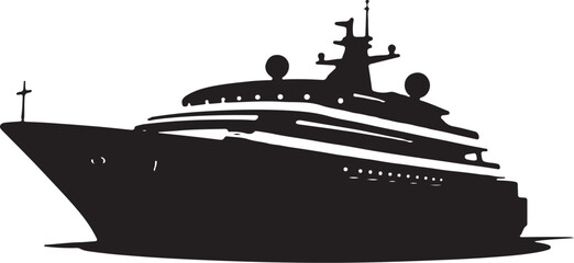 Luxury Yacht Silhouette Vector