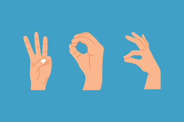 Finger hand gesture. Hand gesture Concept. Colored flat vector illustration isolated