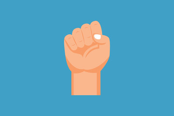 Fist hand gesture. Hand gesture Concept. Colored flat vector illustration isolated