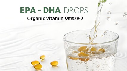  EPA, DHA Drops Set. Omega Three. Organic Vitamin. Motion graphics.