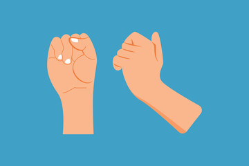 Gesture clenched fist. Hand gesture Concept. Colored flat vector illustration isolated
