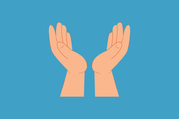 Gesture two hands. Hand gesture Concept. Colored flat vector illustration isolated