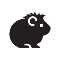 guinea pig vector silhouette clip art logo design illustration. guinea drawing icon set collection.