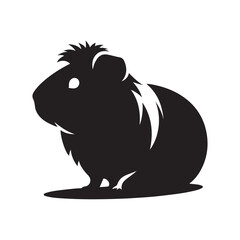 guinea pig vector silhouette clip art logo design illustration. guinea drawing icon set collection.