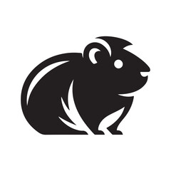 guinea pig vector silhouette clip art logo design illustration. guinea drawing icon set collection.