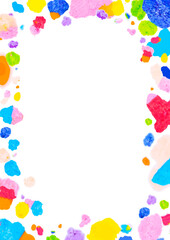 Colorful frame png with wax melted crayon art