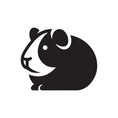 guinea pig vector silhouette clip art logo design illustration. guinea drawing icon set collection.