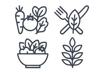 Fototapeta premium Collection of hand drawn food icons representing healthy eating and fresh ingredients for a nutritious lifestyle