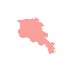 Armenia pink silhouette map with clean vector outline