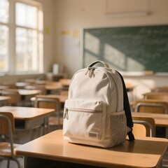 새학기준비_교실책상위의새가방