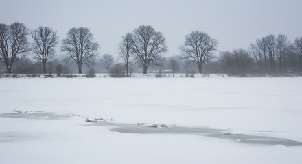 Frozen Landscape with Trees