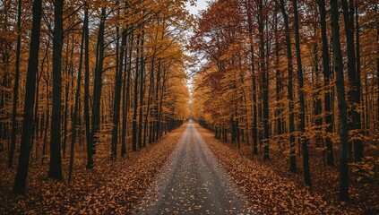 Generative AI, Autumn Forest Path