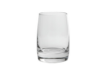 A clear, empty glass tumbler, perfect for beverages like water, juice, or whiskey, isolated on a transparent background