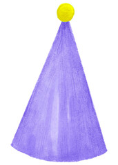Birthday hat png sticker, purple design, transparent background
